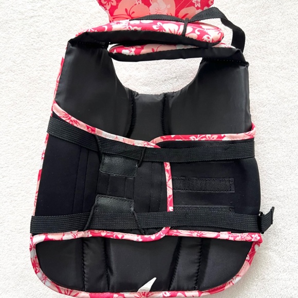 NWT Outward Hound Pink Tropical Print Dog Swim Life Jacket Size Small - Picture 4 of 5
